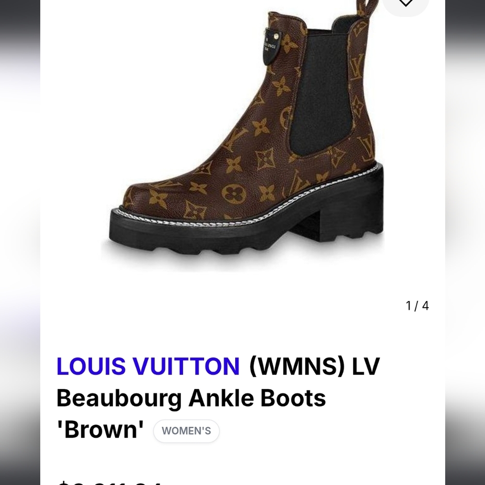Nwt Louis Vuitton Monogram Brown Ankle Boots Size 39.5 Sold Out - Picture 3 of 13